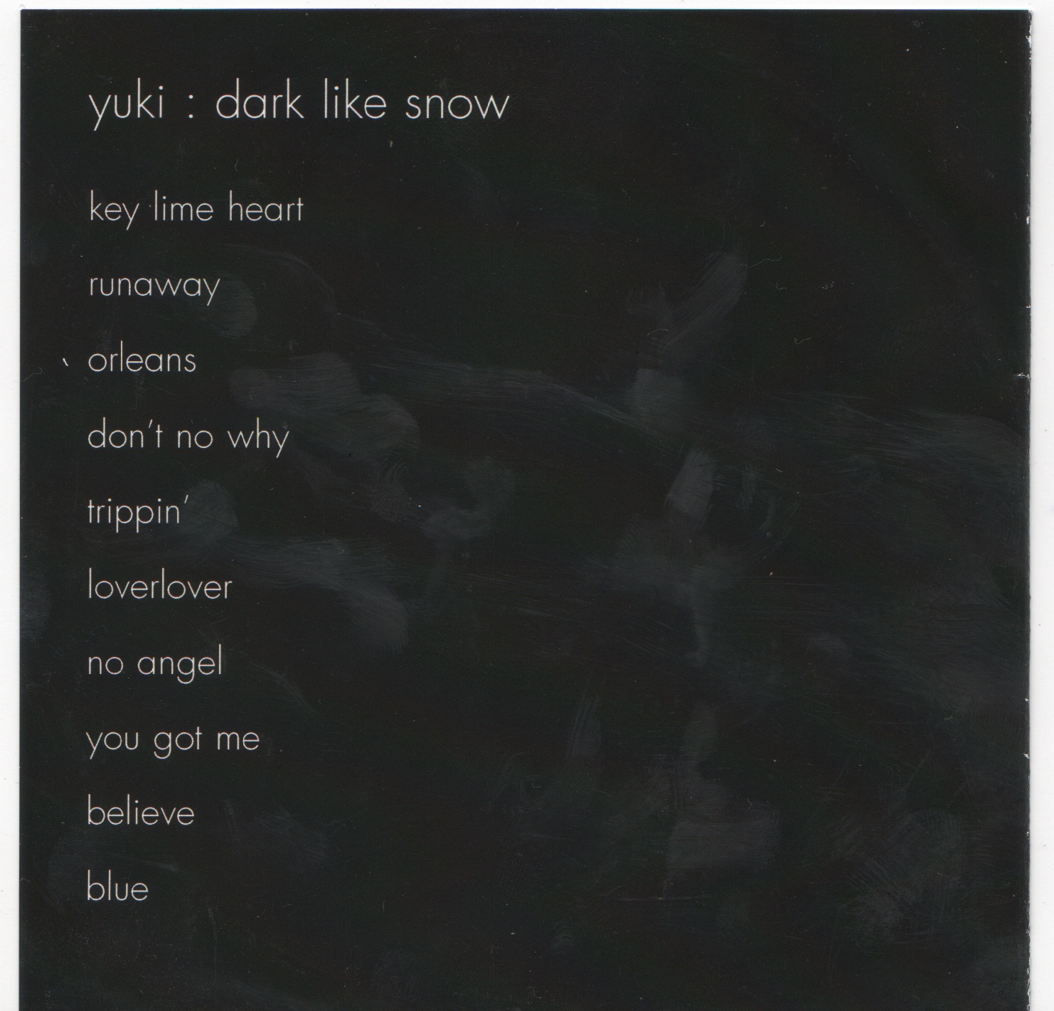Back cover of Dark Like Snow by Yuki