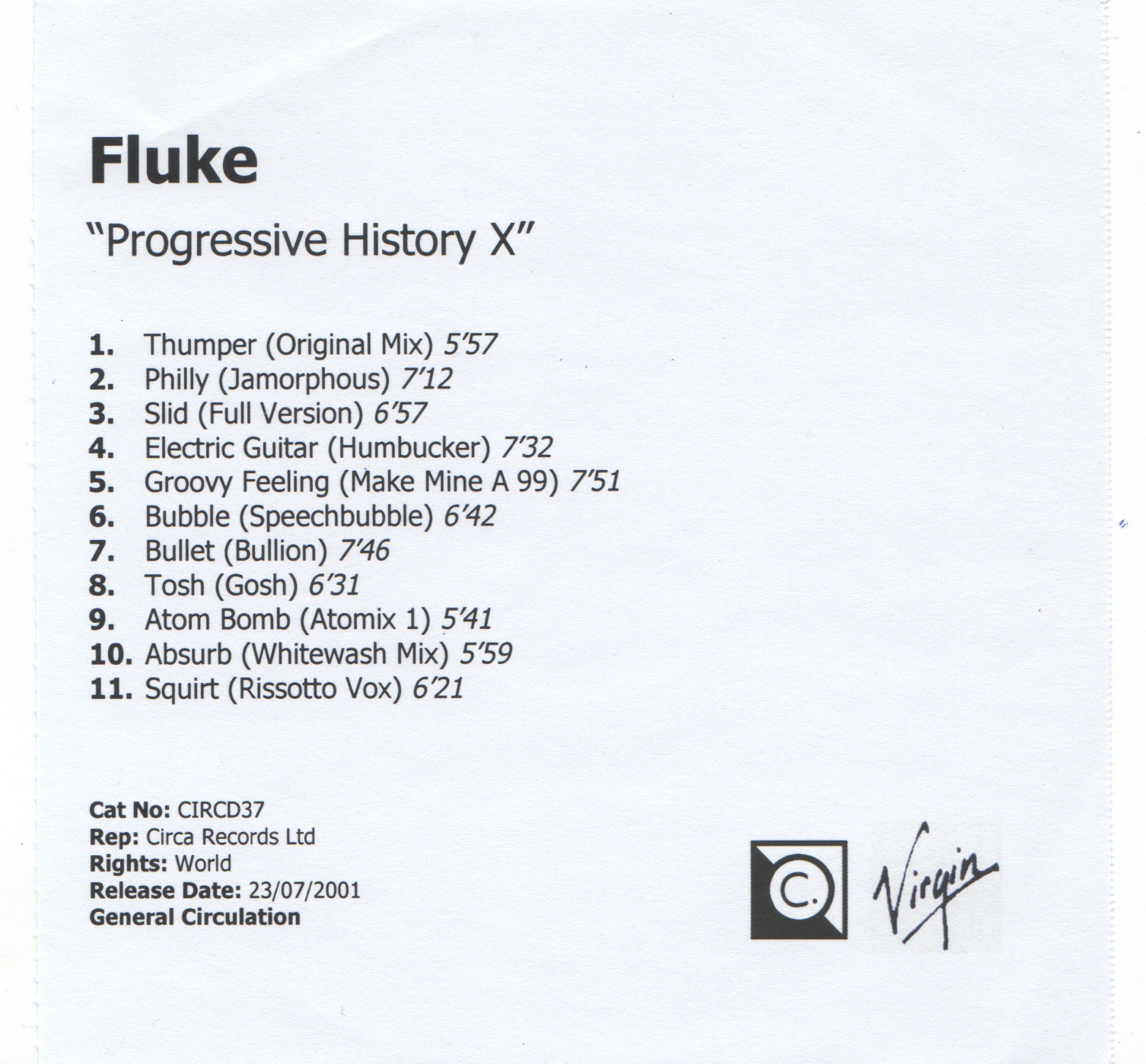 Front cover of Progressive History X by Fluke