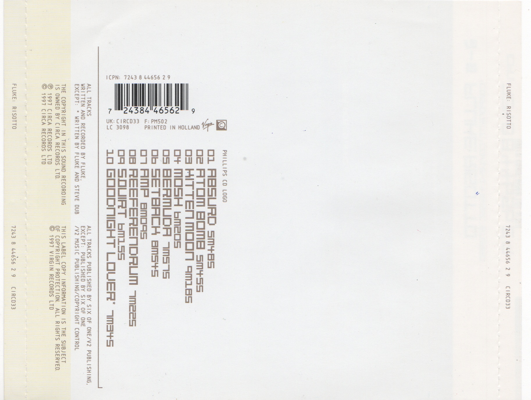 Back cover of Risotto by Fluke