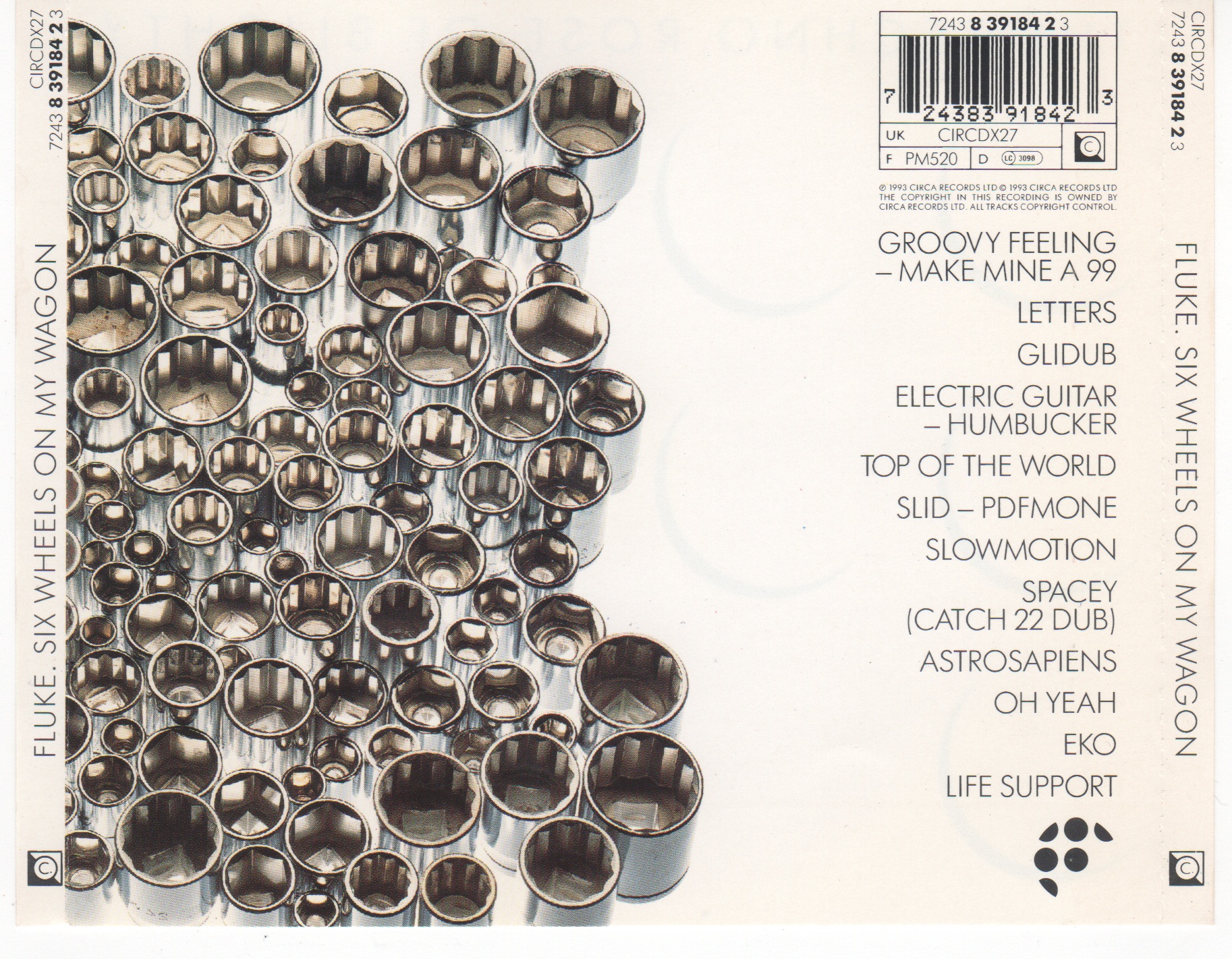 Back cover of Six Wheels on My Wagon by Fluke
